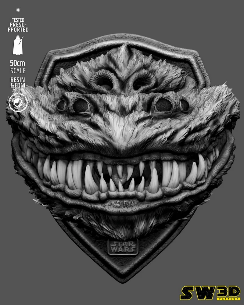 Nexu Wall Bust (Star Wars) STL model for 3D printing