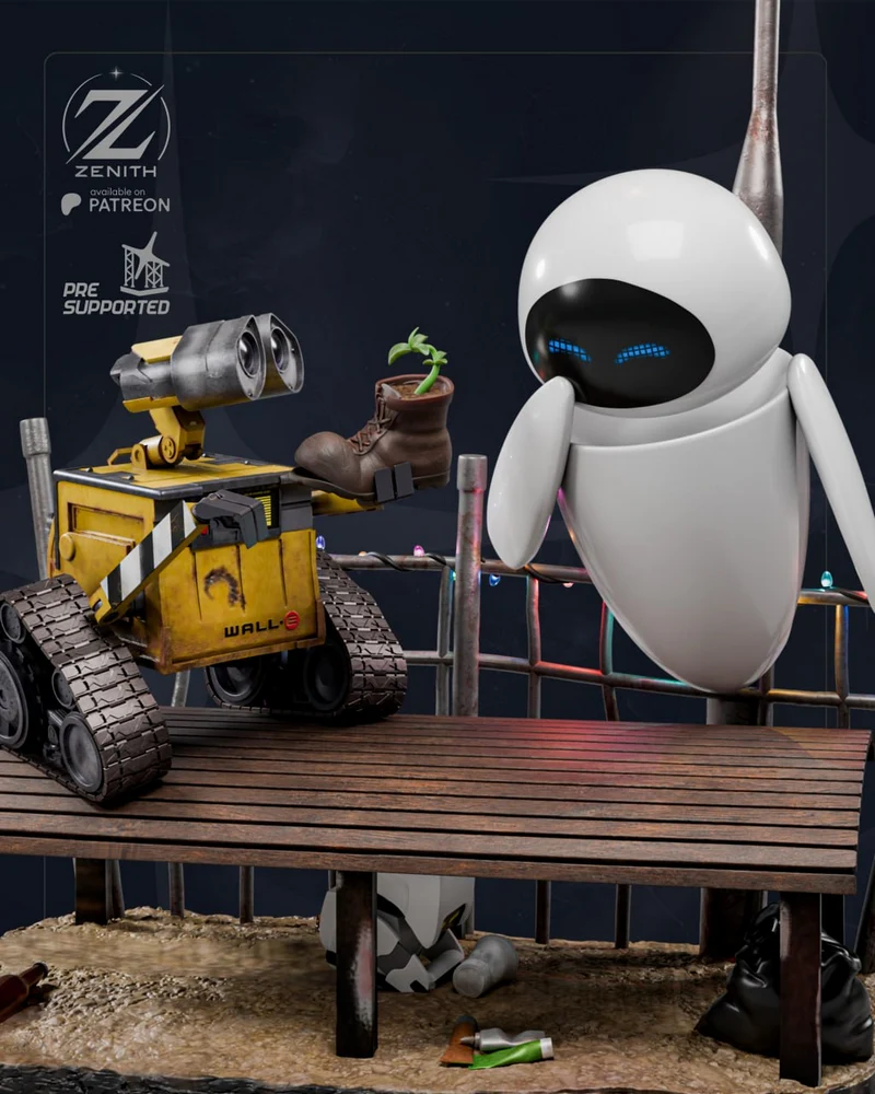 WALL-E & EVE Couple (Pixar) STL model for 3D printing