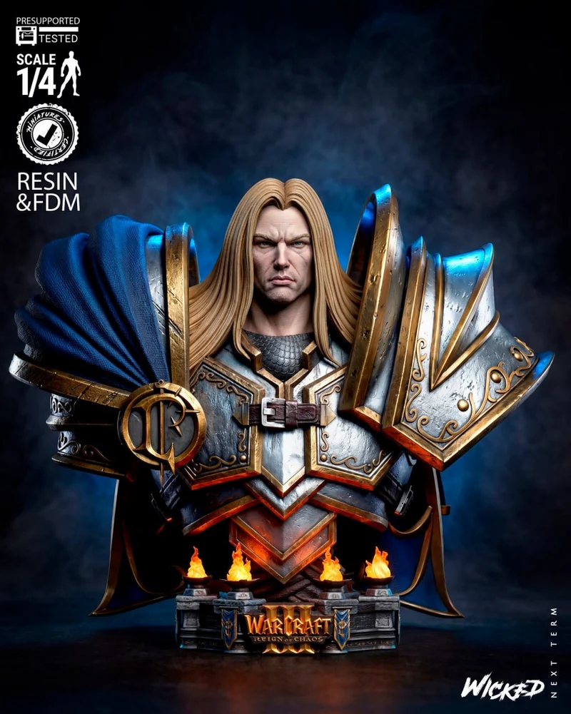 Arthas Paladin Bust (Warcraft) STL model for 3D printing