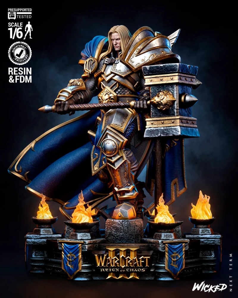 Arthas Lich King Sculpture (Warcraft) STL model for 3D printing