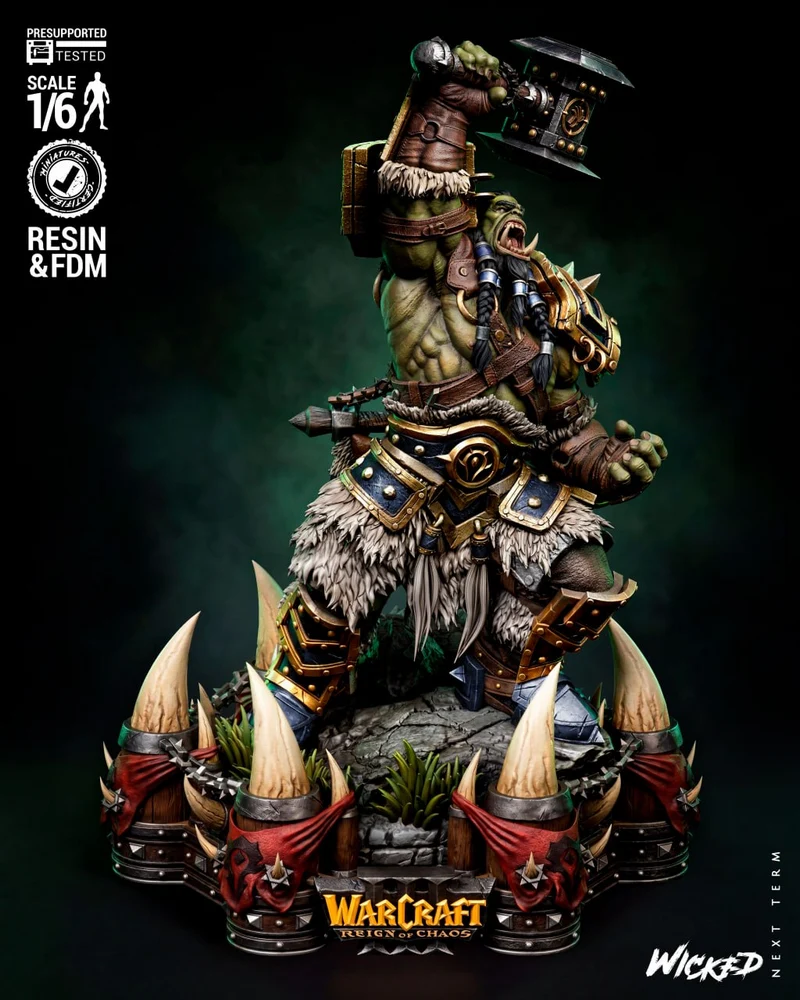 Thrall Orc Sculpture (Warcraft) STL model for 3D printing