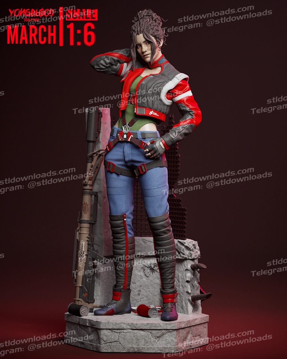 Panam Palmer (Cyberpunk 2077) STL model for 3D printing