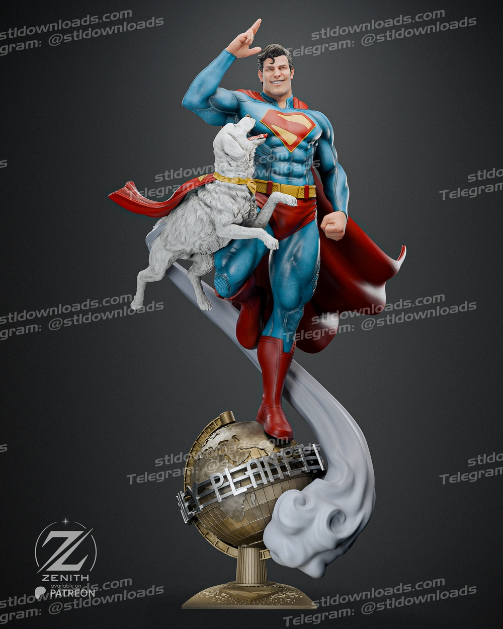 Superman & Krypto (DC Comics) STL model for 3D printing