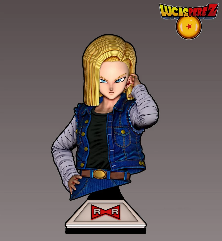 Android 18 Bust - Dragon Ball 3D printable STL model