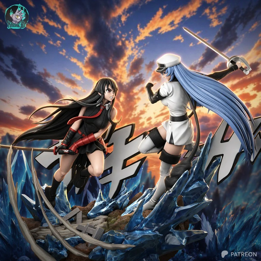 Akame & Esdeath – Akame ga Kill! 3D printable STL model
