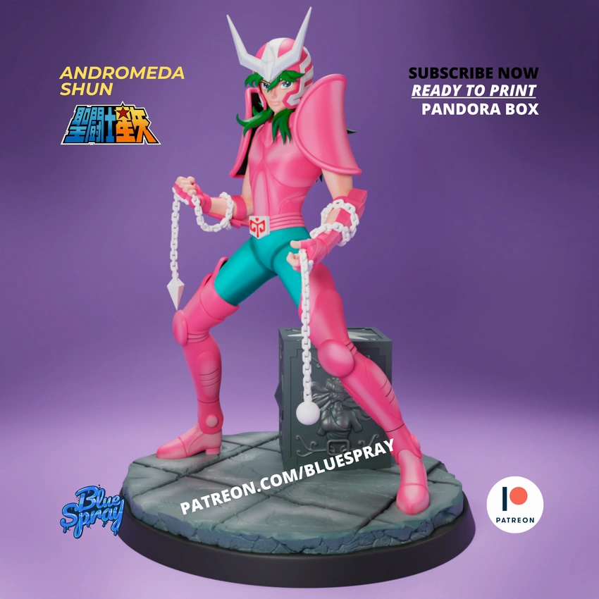 Andromeda Shun – Saint Seiya STL render Andromeda Shun – Saint Seiya 3D printable STL model
