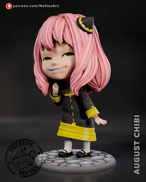 Anya Chibi – Spy × Family STL render Anya Chibi – Spy × Family 3D printable STL model
