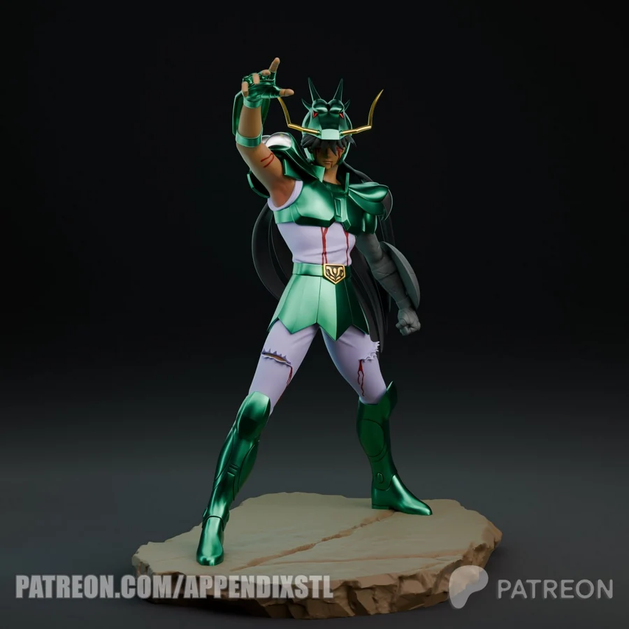 Dragon Shiryu Petrified Arm – Saint Seiya 3D printable STL model