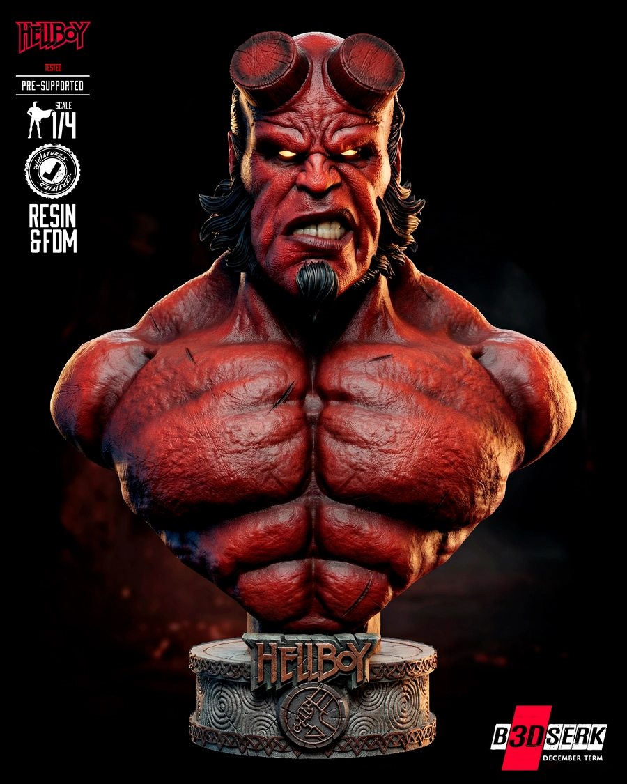 Hellboy Portrait Bust – Hellboy 3D printable STL model