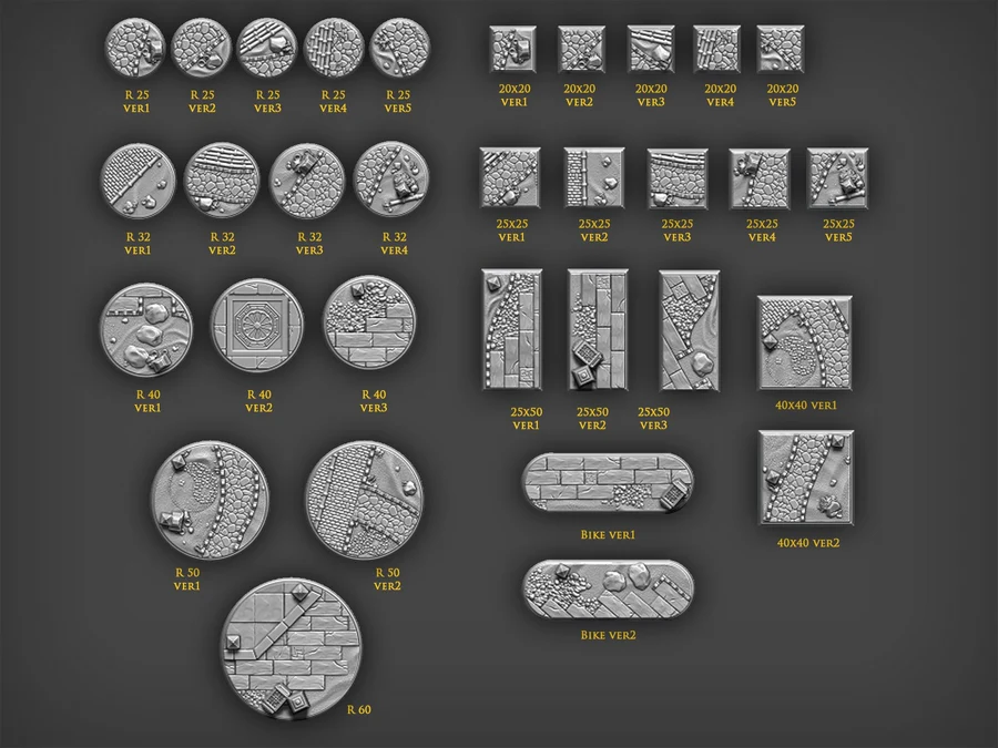 Bases Peanas Castillo y Caminos 3D printable STL model