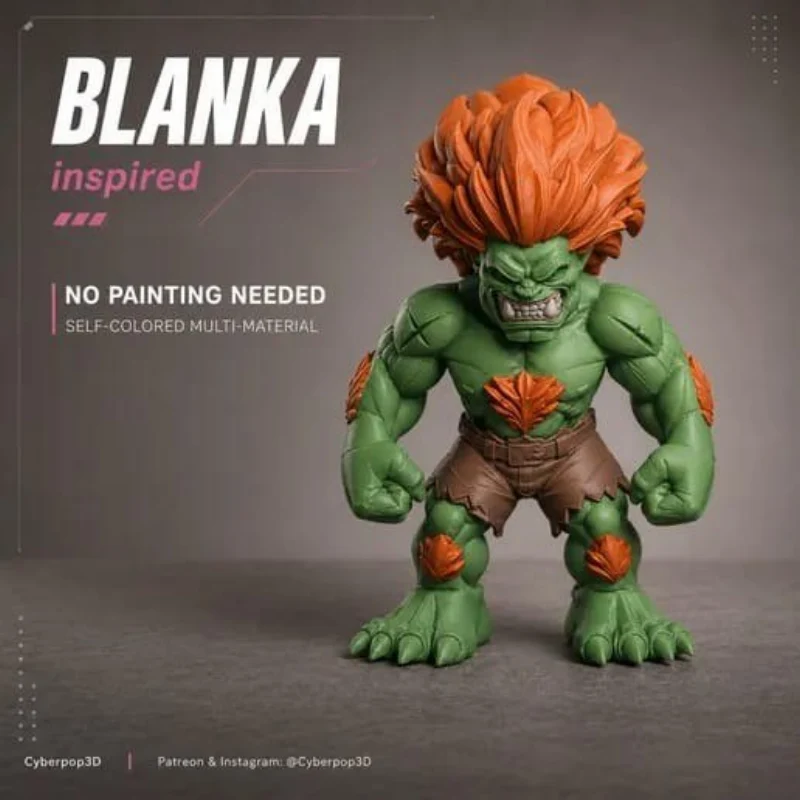 Blanka (Street Fighter) STL model for 3D printing