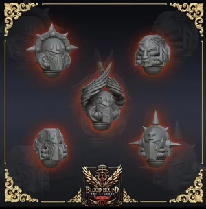 Bloodbound Battlegears Head Set – Warhammer 40K 3D printable STL model