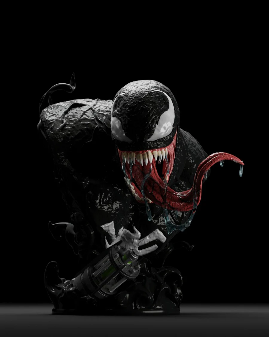 Venom Bust - Marvel STL render Venom Bust - Marvel 3D printable STL model