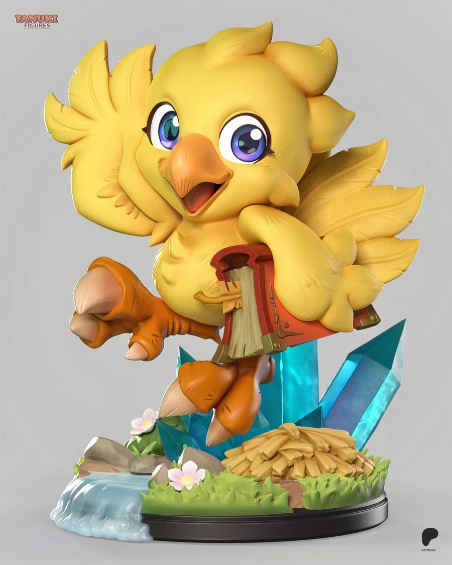Chocobo – Final Fantasy STL render Chocobo – Final Fantasy 3D printable STL model