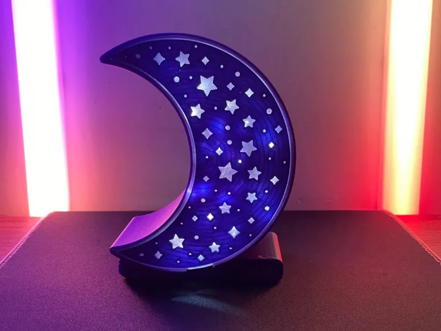 Crescent Moon Stars 3D printable STL model