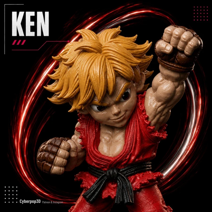 Ken Masters Buildplate – Street Fighter 3D printable STL model