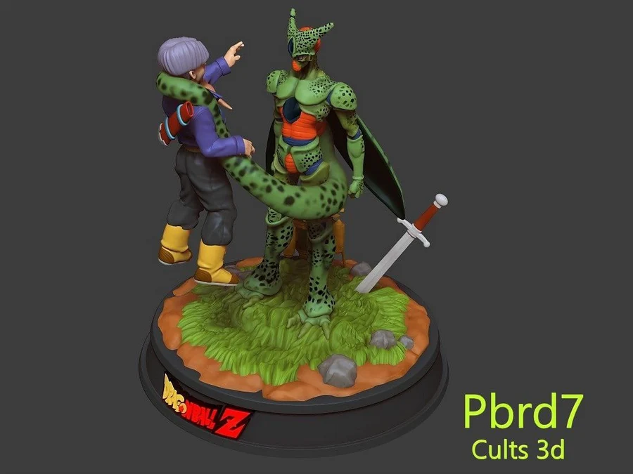 Cell vs Trunks - Dragon Ball Z 3D printable STL model