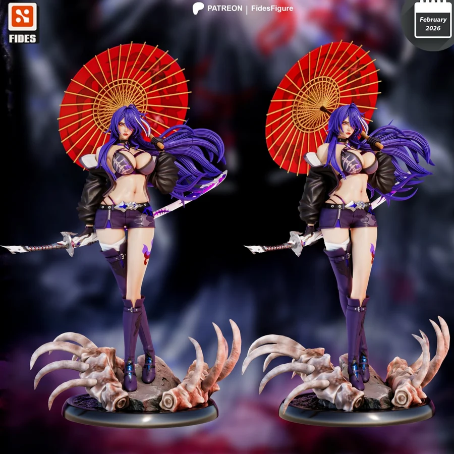 Acheron – Honkai: Star Rail STL render Acheron – Honkai: Star Rail 3D printable STL model