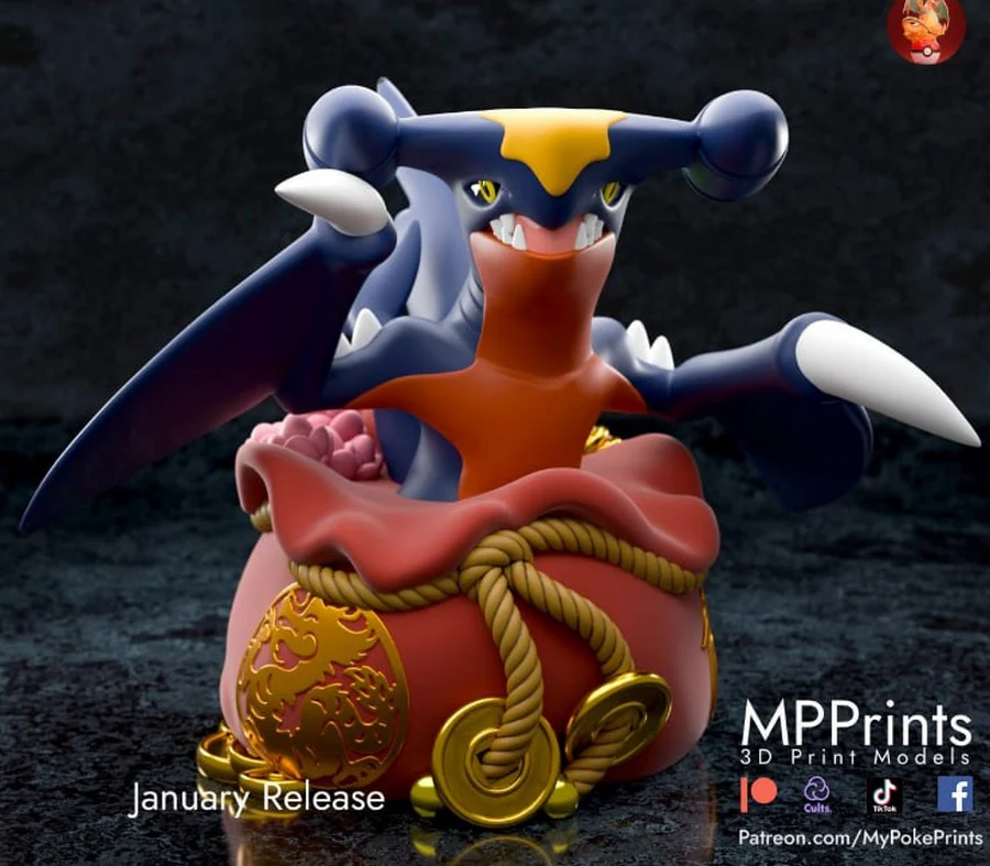 Garchomp - Pokémon 3D printable STL model