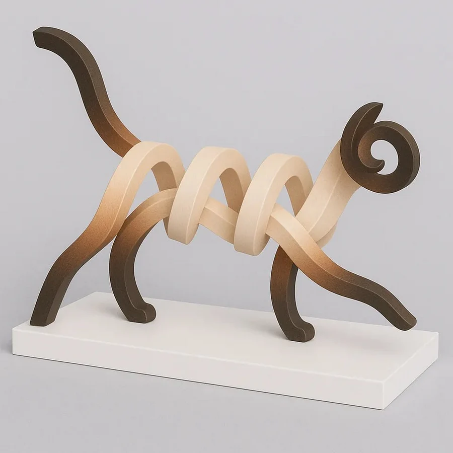 Abstract Moving Cat 3D printable STL model