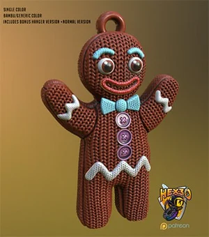 Knitted Gingerbread Man 3D printable STL model