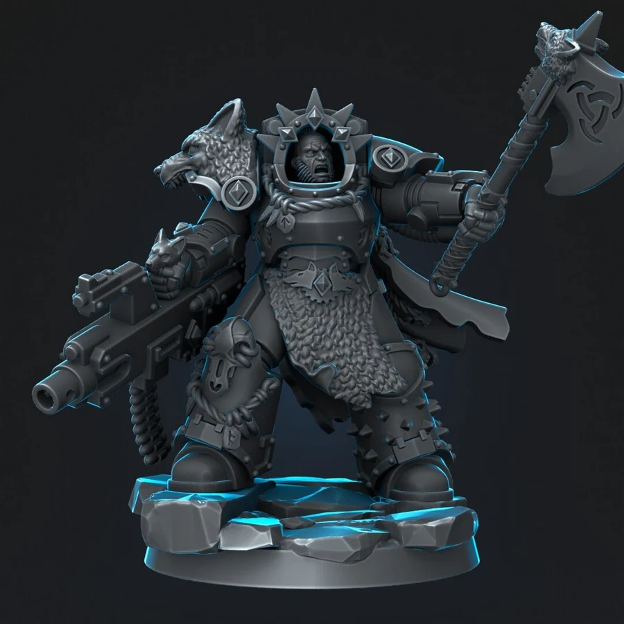 Hvarl Red Blade Jarl - Warhammer 40K STL render Hvarl Red Blade Jarl - Warhammer 40K 3D printable STL model