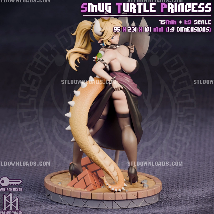 Smug Turtle Princess 3D printable STL model