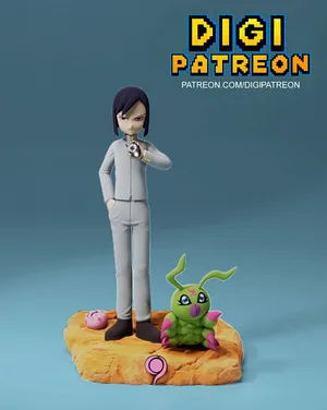 Ken Ichijouji & Wormmon – Digimon 3D printable STL model