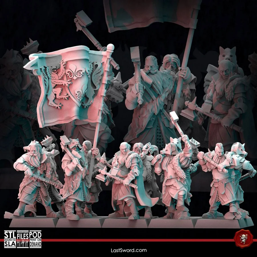 Wolf Knights on Foot 3D printable STL model