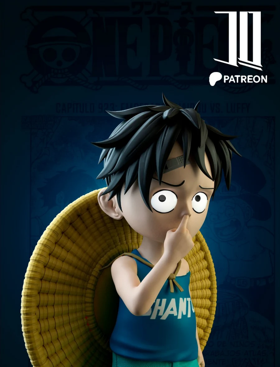 Luffy Kid Bust – One Piece 3D printable STL model