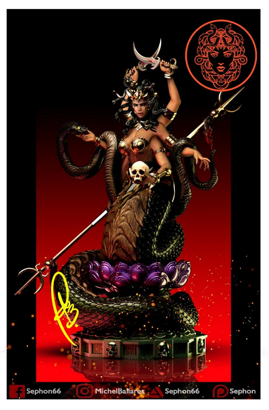 Marilith Demon Queen – Dungeons & Dragons 3D printable STL model