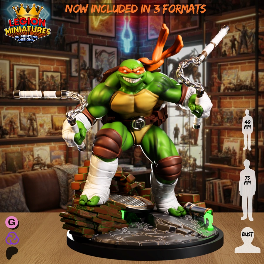 Michelangelo Turtle Warrior – TMNT 3D printable STL model