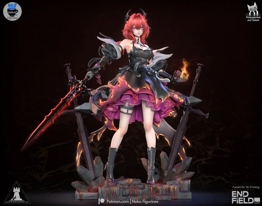 Laevatain – Arknights STL render Laevatain – Arknights 3D printable STL model