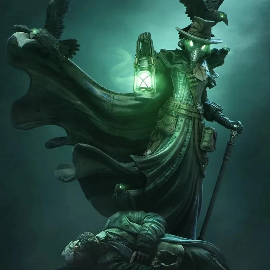 Plague Doctor STL render Plague Doctor 3D printable STL model