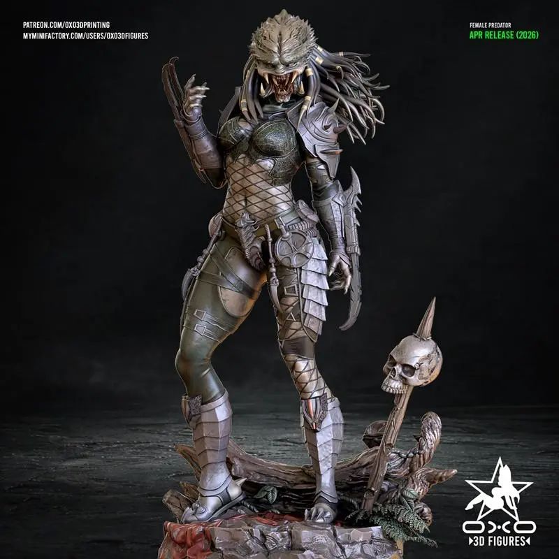 Female Predator – Predator STL render Female Predator – Predator 3D printable STL model