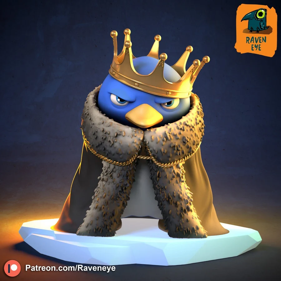 Penguin King 3D printable STL model