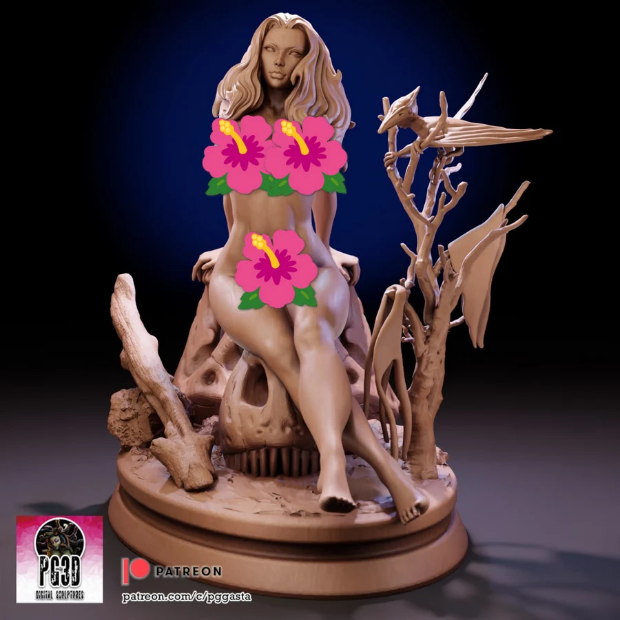Cavewoman Prehistoric Pin-Up 3D printable STL model