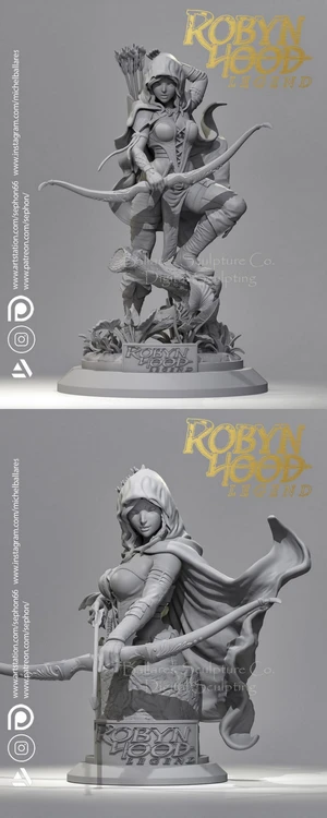Robin Hood Legend STL render Robin Hood Legend 3D printable STL model
