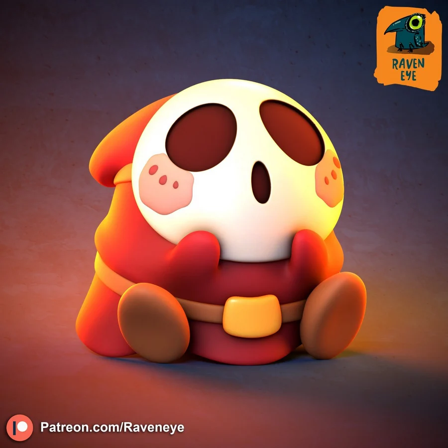 Shy Guy - Super Mario 3D printable STL model