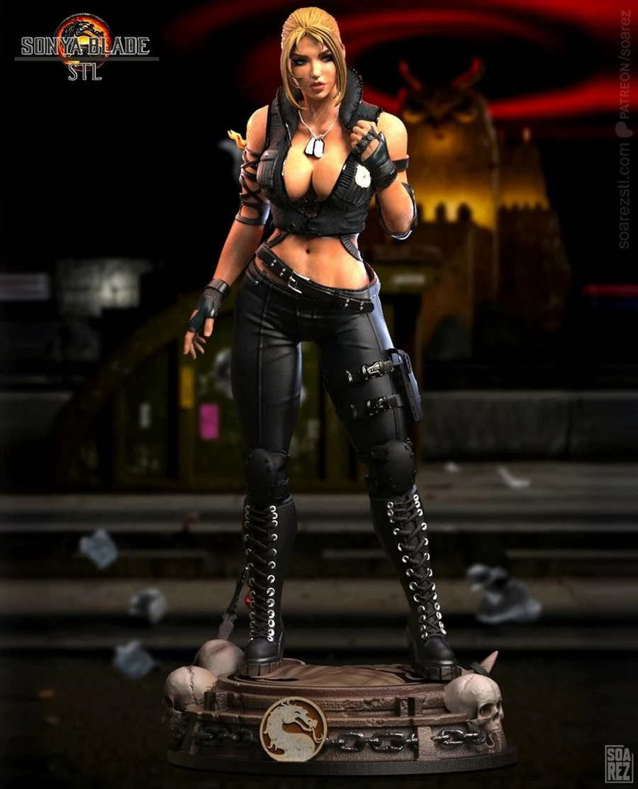 Sonya Blade Special Forces – Mortal Kombat STL render Sonya Blade Special Forces – Mortal Kombat 3D printable STL model