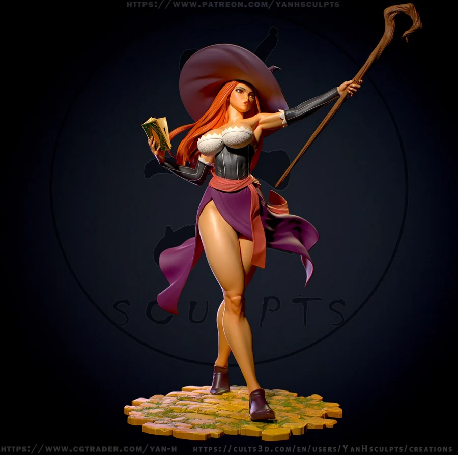 Sorceress Mage – Fantasy 3D printable STL model