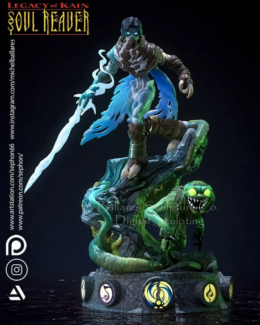 Raziel - Legacy of Kain STL render Raziel - Legacy of Kain 3D printable STL model