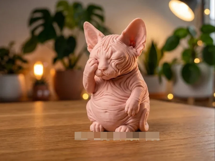 Sphynx Cat Facepalm 3D printable STL model