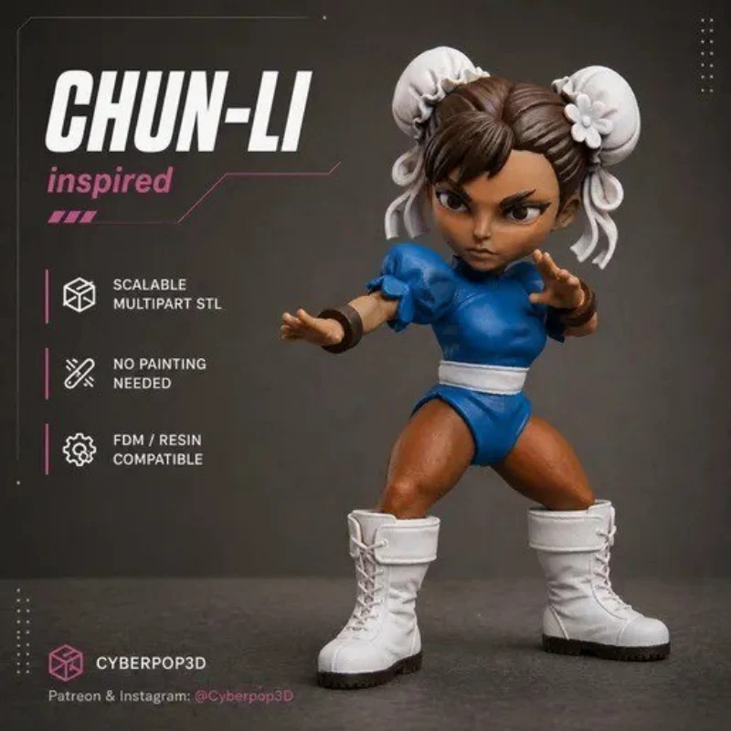Chun-Li (Street Fighter) STL model for 3D printing