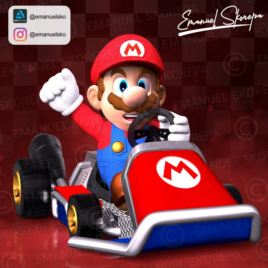 Super Mario Kart Diorama – Mario Kart 3D printable STL model