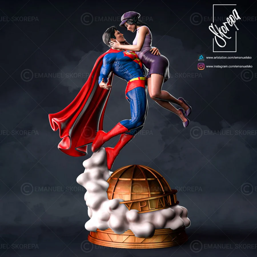 Superman & Lois Lane - DC Comics 3D printable STL model