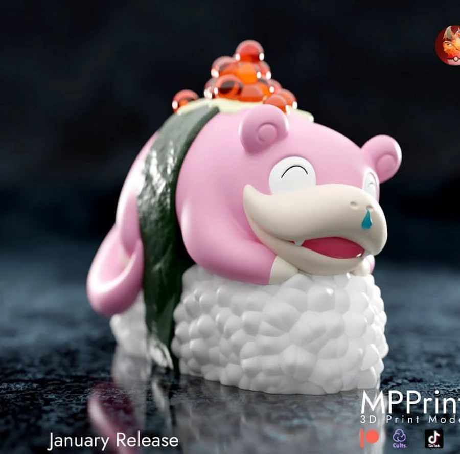 Slowpoke Sushi - Pokémon 3D printable STL model