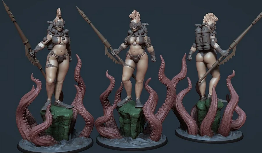 The Kraken Huntress 3D printable STL model