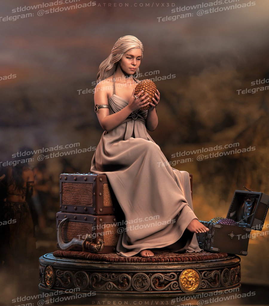 Daenerys Targaryen Variant – Game of Thrones STL render Daenerys Targaryen Variant – Game of Thrones 3D printable STL model
