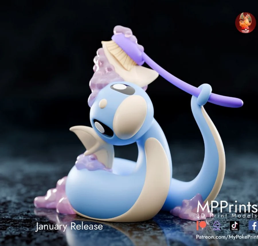 Dratini Washing - Pokémon 3D printable STL model